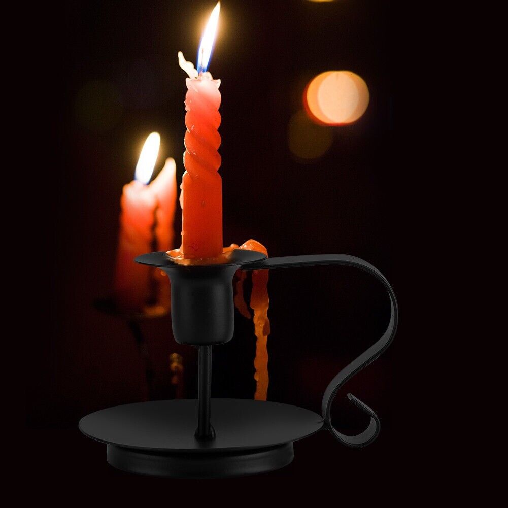 1pc Holder Lilin Bahan Besi Gaya Retro Untuk Dekorasi Pesta Pernikahan / Halloween / Natal