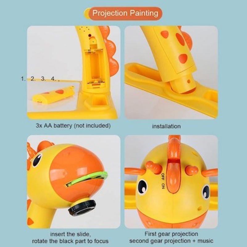 Mainan Anak Meja Belajar Gambar Anak Proyektor Giraffe Drawing
