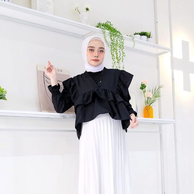 BLOUSE WANITA - QAMARA BLOUSE - BLOUSE KOREA - ATASAN WANITA - PAKAIAN TERLARIS - KOREAN STYLE - COD