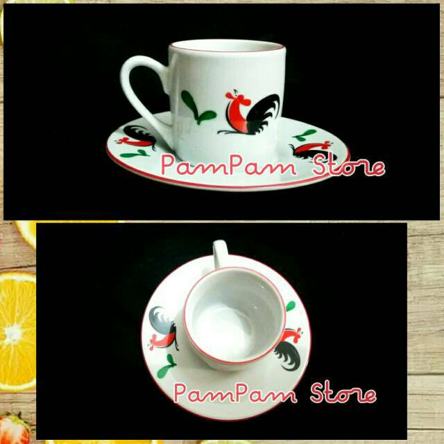 CANGKIR MINI COFFE 100 ML AYAM JAGO ISI 6 PCS