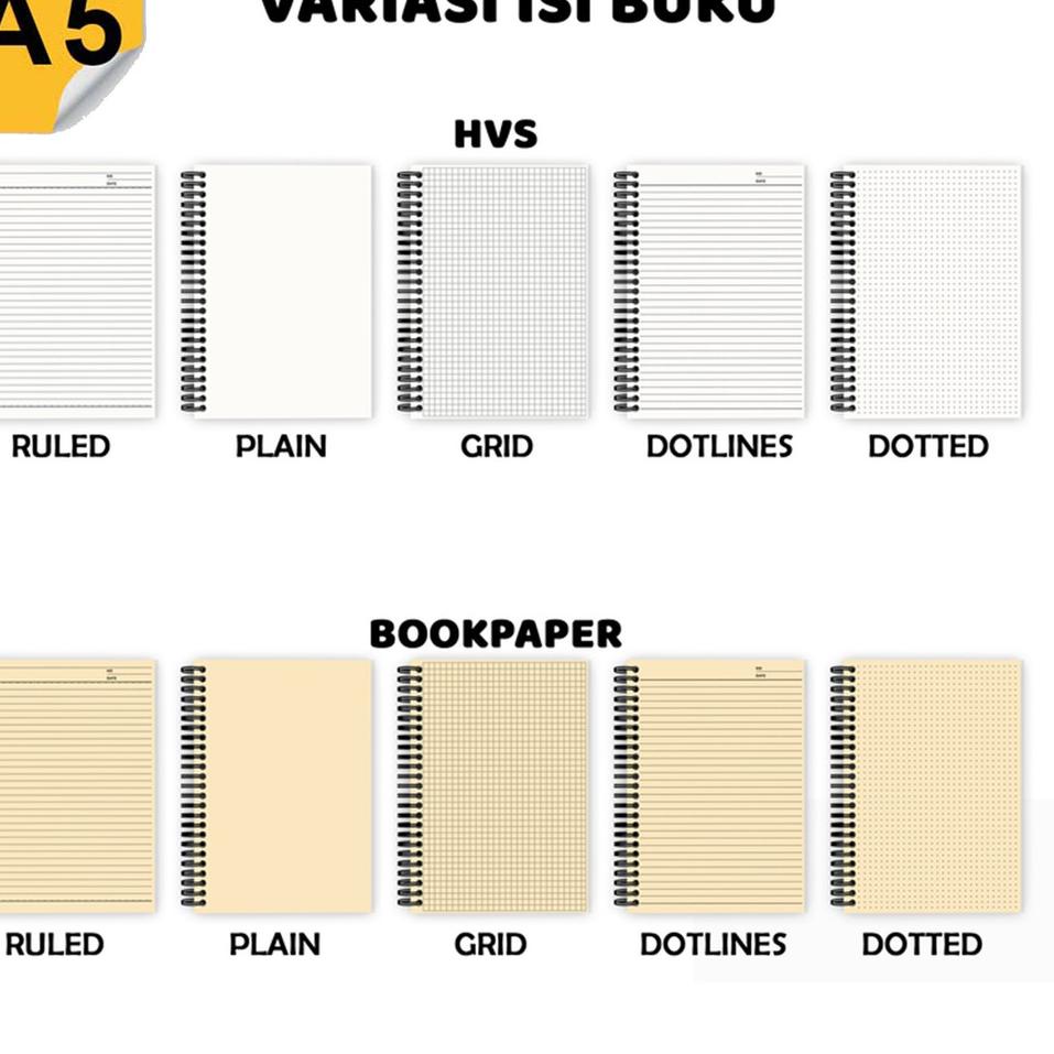 

[KODE 6AQST] Notebook Coklat Tebal A5/Buku Catatan Polos/Spiral Kawat/Kertas Lines Grid Dotted Plain/Note Book
