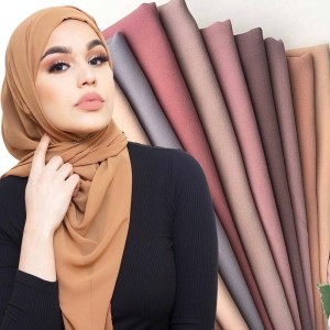 TJM HJB053 Jilbab Pashmina Heavy Chiffon Hijab Pasmina Premium Import