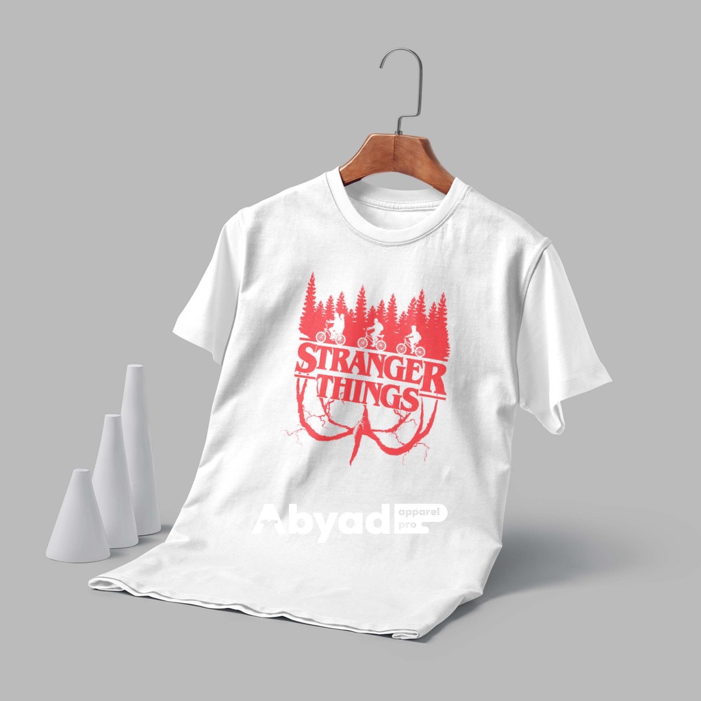 Kaos Stranger Things Bike - Hawkins 8 - Hellfire Club - Abyad Apparel Pro Combed Premium