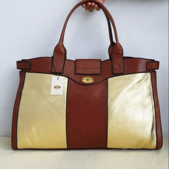 Tas Fossil VRI Weekender 3 Brown Gold NEW