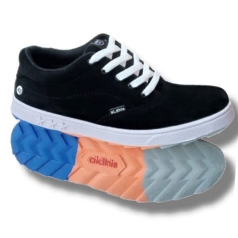 Sepatu Pria Casual Sneakers Cowok Original Kets Kasual Murah Buat Gaya Aldhis SG10 Hitam Black