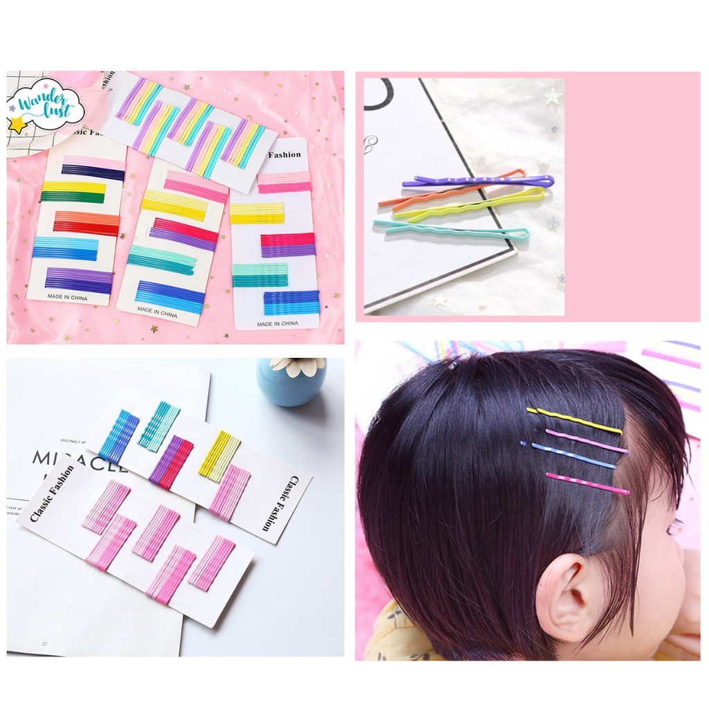 Jepit Rambut Lidi Warna Jepit Rambut Anak Jepit 1Set isi 40pcs