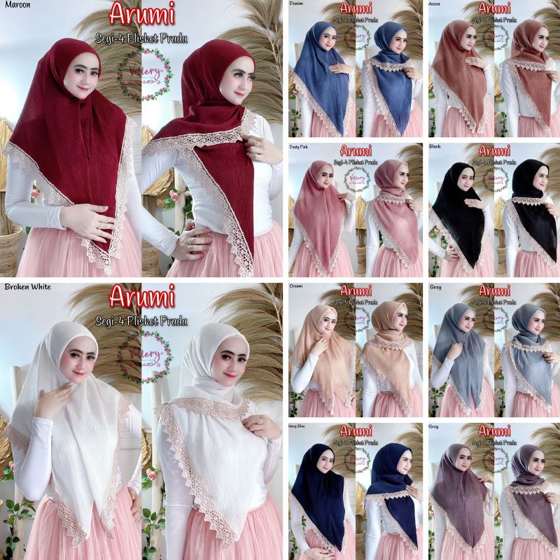 Segi4 Arumi Plisket Prada Ori Vallery Hijab