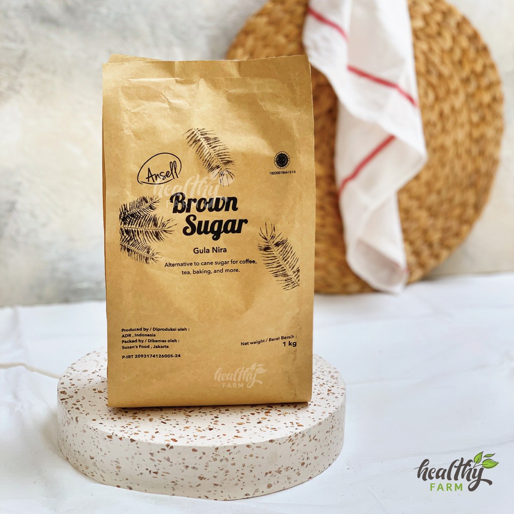 Brown Sugar Bubuk Ansell / Gula Merah / Coconut Sugar / Nira Kelapa / Palm Sugar / Gula Kelapa 1kg