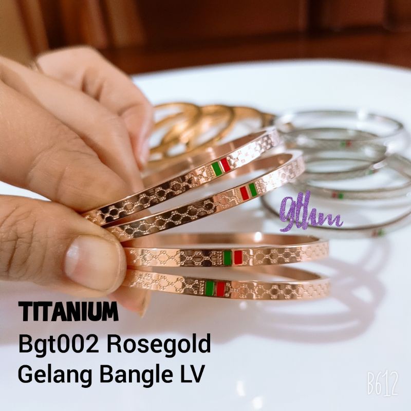 Gelang titanium guci keren mewah satuan rosegold, silver dan gold keroncong BGT024