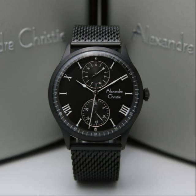 ALEXANDRE CHRISTIE AC6437 FULL BLACK PRIA.ORIGINAL GARANSI RESMI 1 TAHUN