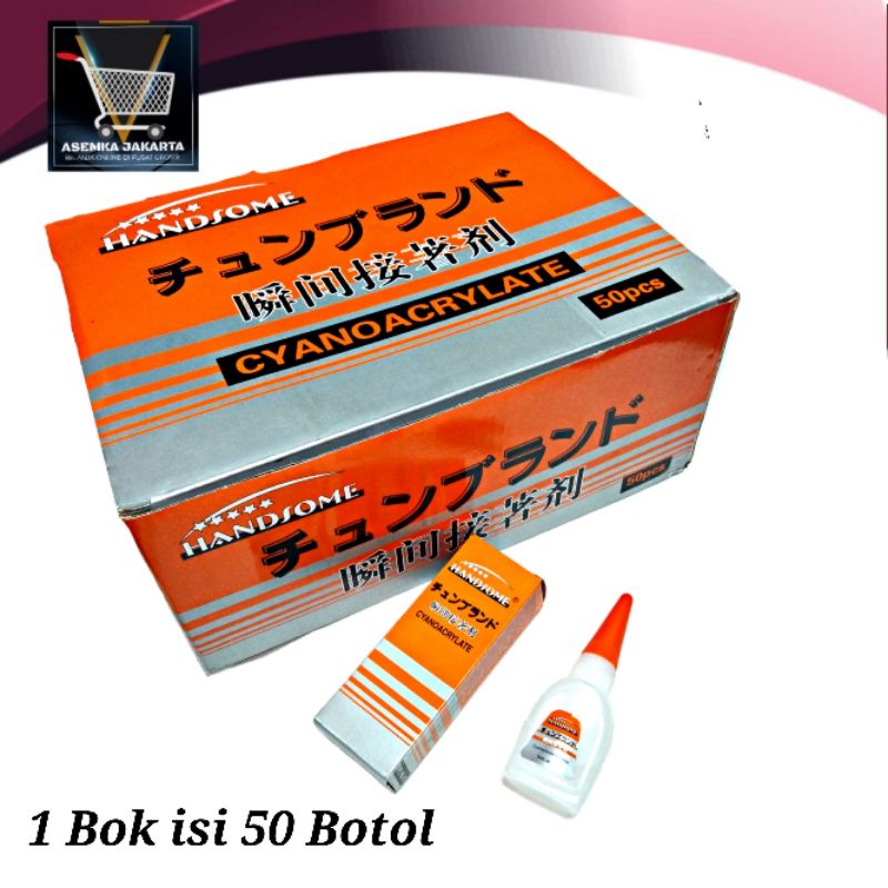 

[AJ] (50pcs) Lem Korea HANDSOME Cyanoacylate 1bok 50botol