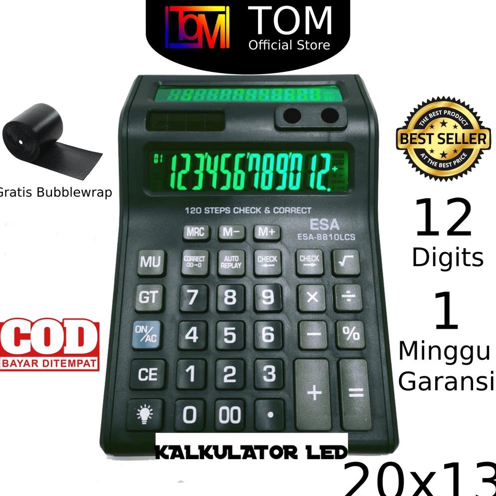 

((BISA COD)) Kalkulator Digital LED 2 Layar 12 Digit ESA - Kalkulator Check / Calculator Dagang Besar / Kakulator