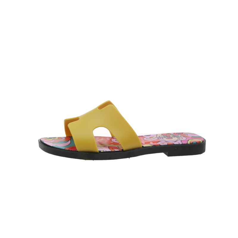 Sandal Original Tawana H Square Polos Import Higt Quality S2-Kuning