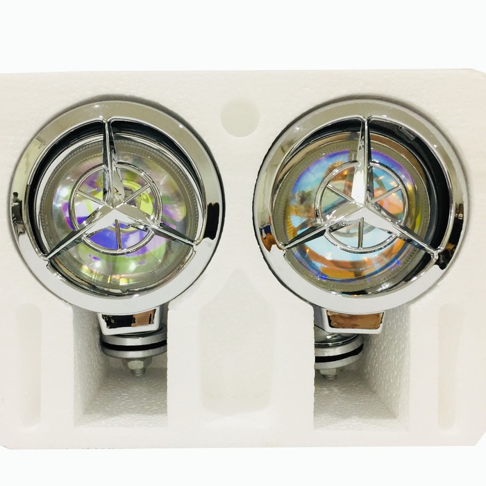 FOGLAMP WQ8042 / Lampu Tembak DENGAN COVER LAMBANG MERCY  UKURAN DIAMETER FOGLAMP 7-8 CM  ISI 2 PCS/