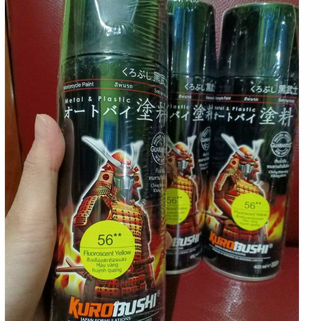 Pilok Cat Pilox Samurai Paint Kurobushi Fluorescent Yellow 400 ml - Kuning Stabilo (56**)