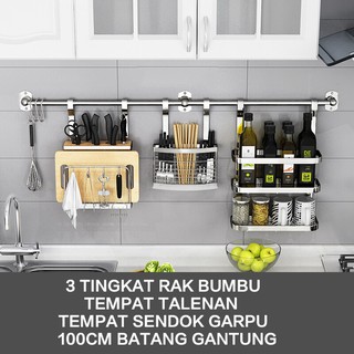 Micoe Rak Dapur Hiasan Dinding Rak Penyimpanan Stainless 