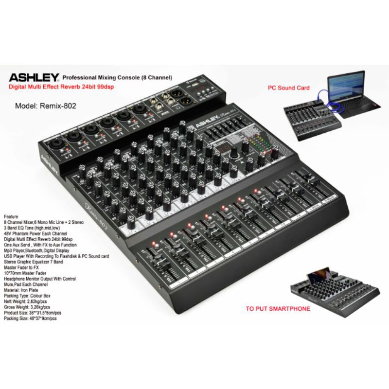 mixer audio ashley remix802 remix 802