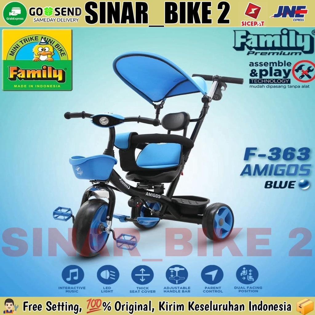 Sepeda Roda Tiga FAMILY AMIGOS F-363 Tricycle Anak Kursi Putar