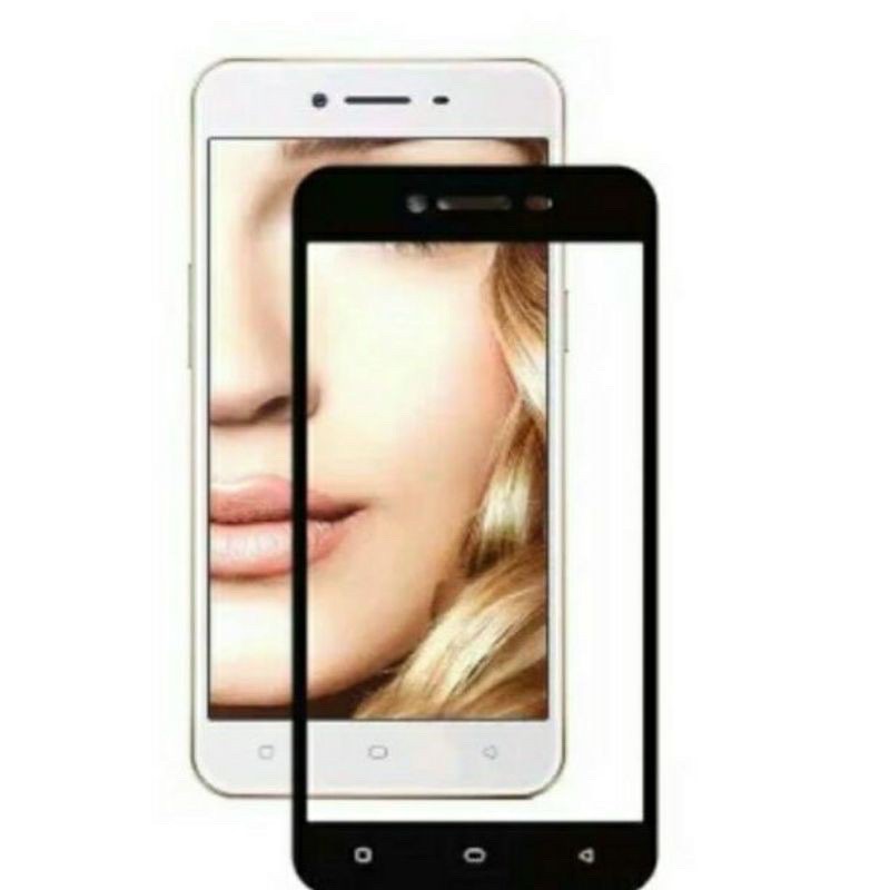 tempered fullayar oppo A37 black dan white anti gores handphone kaca fullem hp