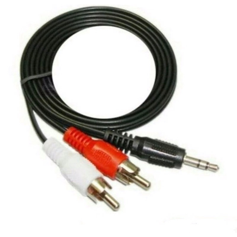 Kabel audio 2 in 1 Jack 3.5mm to Rca 2 audio (1 Meter)