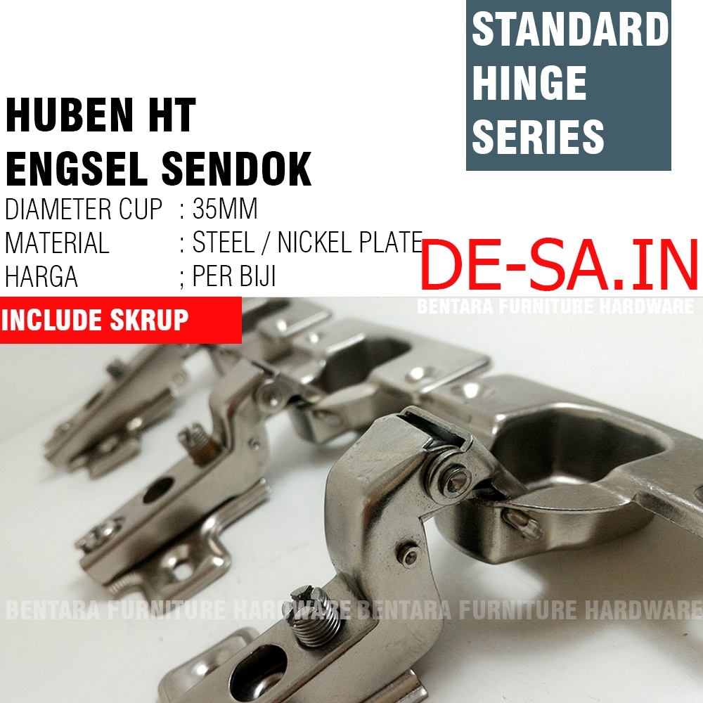 HUBEN HT - ENGSEL SENDOK 35MM STANDAR (BUKAN - SLOWMOTION) KITCHEN DAPUR LEMARI MEJA (HT-0 LURUS / HT-8 SETENGAH SEMI BUNGKUK / HT-16 FULL BUNGKUK) INSET HALF FULL OVERLAY