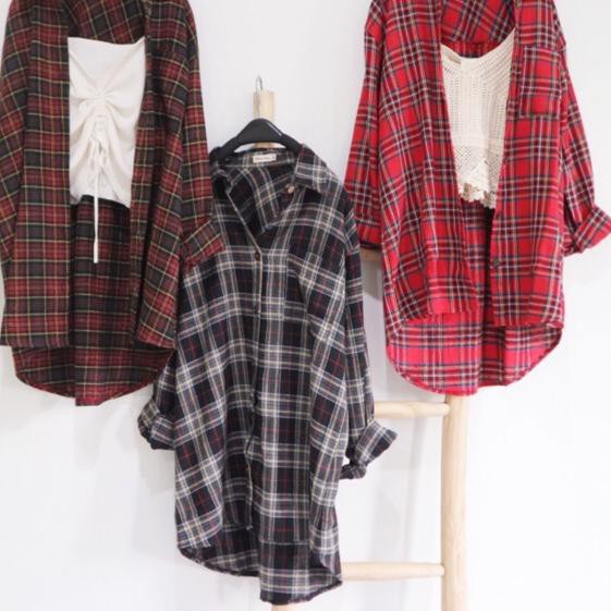 Menarik - Widy Kemeja Flanel Oversize / KEMEJA OVERSIZE FLANEL CEWEK