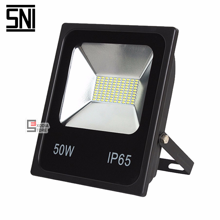 Lampu Sorot Outdoor, Taman, Panggung Emico SMD LED 50 watt SNI IP65 Lampu Tembak Floodlight