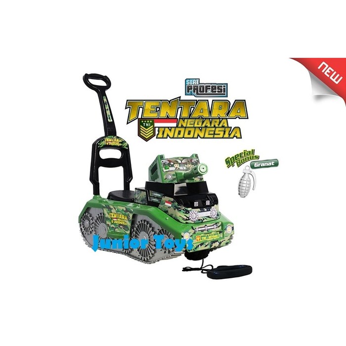 Mainan mobil dorong anak Ride On Mobil Tank Tentara