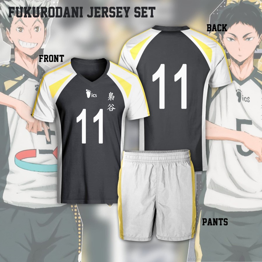 Jersey Baju Kaos Setelan Vollyball Baju Costume Anime Haikyuu Libero Fukurodani Team 2