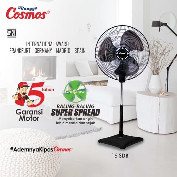 Kipas Angin Cosmos  Stand Fan 16-SDB 16 Inch Original Garansi Resmi 1 Tahun