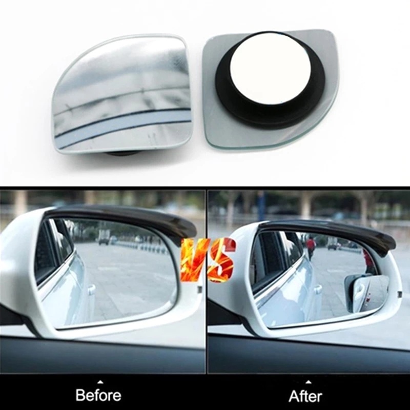 2pcs / Set Kaca Spion Tambahan Blind Spot Hd Bentuk Kipas 360 Derajat Untuk Mobil