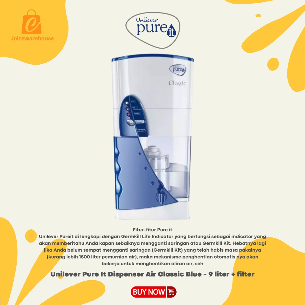 Unilever Pure It Dispenser Air Classic Blue - 9 liter + filter