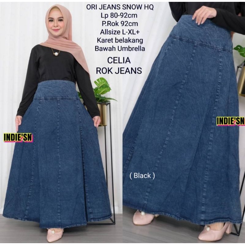 ROK JEANS PANJANG WANITA MODEL BARU BAWAHAN PEREMPUAN KEKINIAN  WANITA DEWASA  JEANS TERMURAH TERBAR