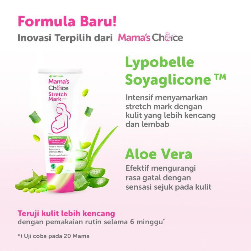 Mama's Choice Stretch Mark Cream (Memudarkan stretch mark dan menghilangkan gatal - halal)