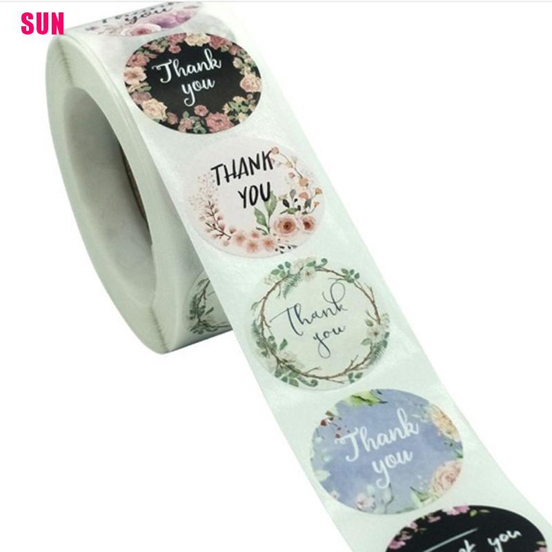 500pcs / Roll Stiker Label Segel Desain Thank You Untuk Alat Tulis