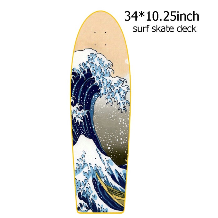 Dek Skate Surfing 34 * 10.25 Inci Dengan Desain COLD PRESS CANANDIAN MAPLES DECK