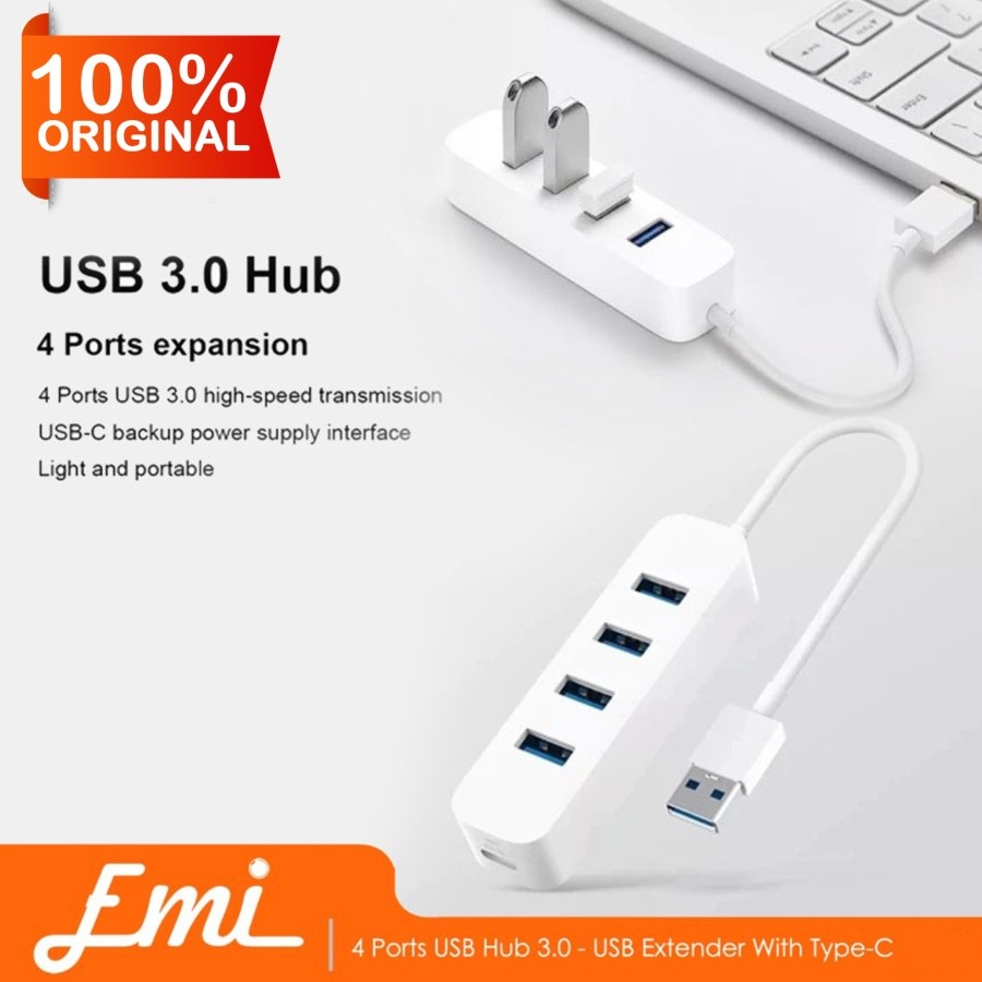 Mijia 4 Ports USB Hub 3.0 - USB Extender With Type-C Extension