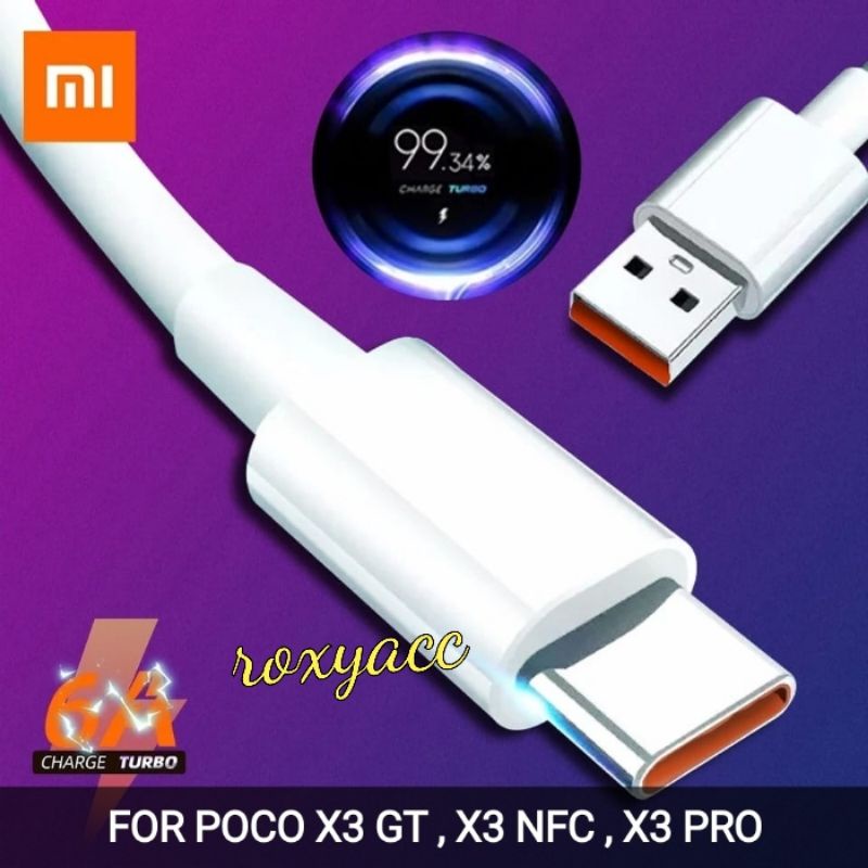 ORIGINAL KABEL DATA / CABEL CHARGER XIAOMI POCO X3 GT , POCO X3 NFC , X3 PRO  FAST CHARGING TYPE C