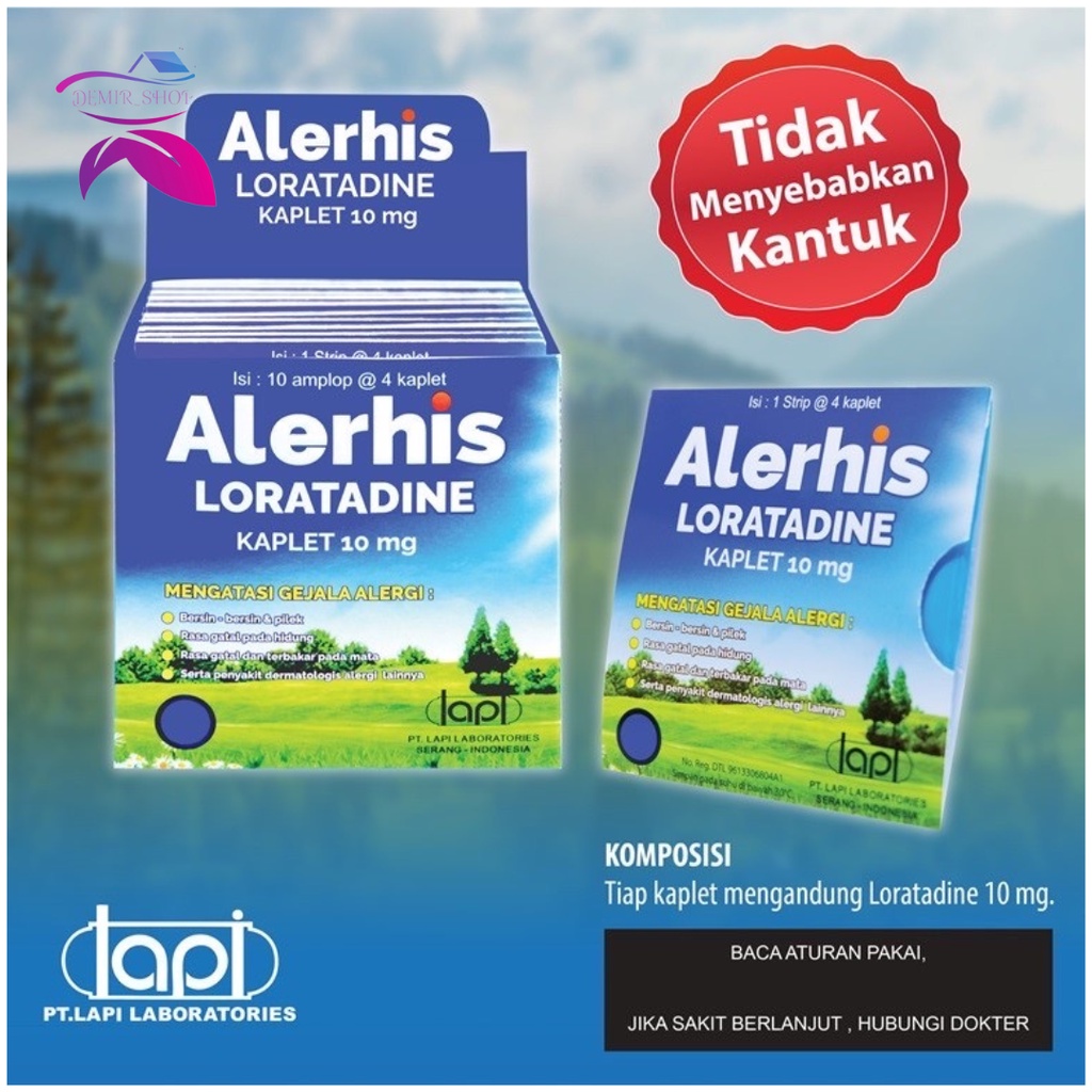 Alerhis Loratadine Obat  Anti Alergi Kulit - Strip