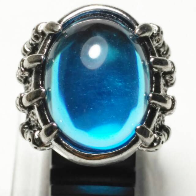 CINCIN BATU AKIK OBSIDIAN BLUE SAFIR / BIRU LANGIT