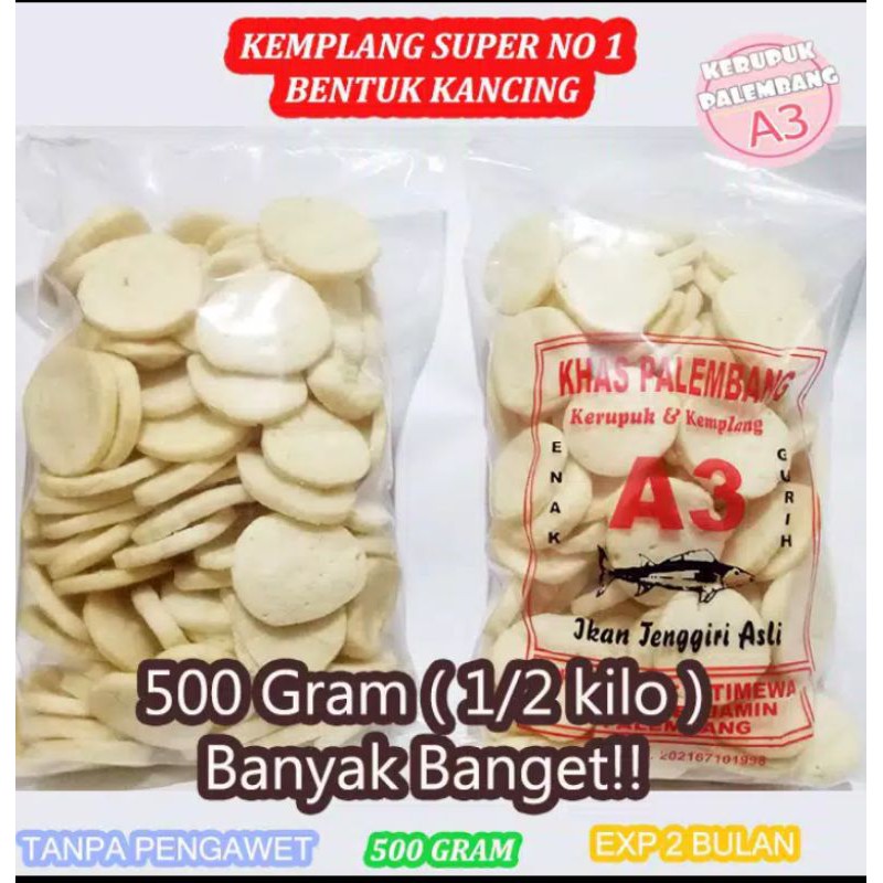 

KEMPLANG IKAN TENGGIRI SUPER BENTUK KANCING ASLI PALEMBANG