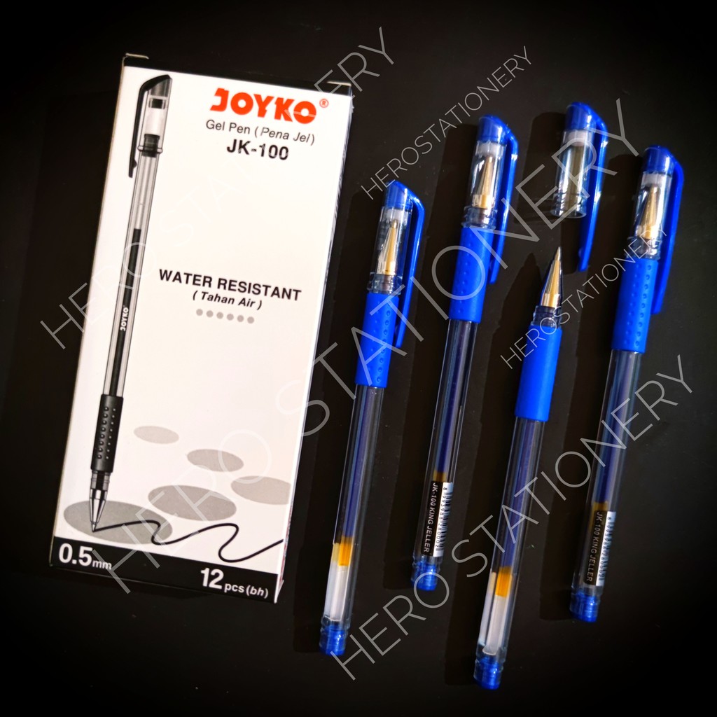

Pen gel joyko 0.5 mm JK-100 tinta biru . 12 unit