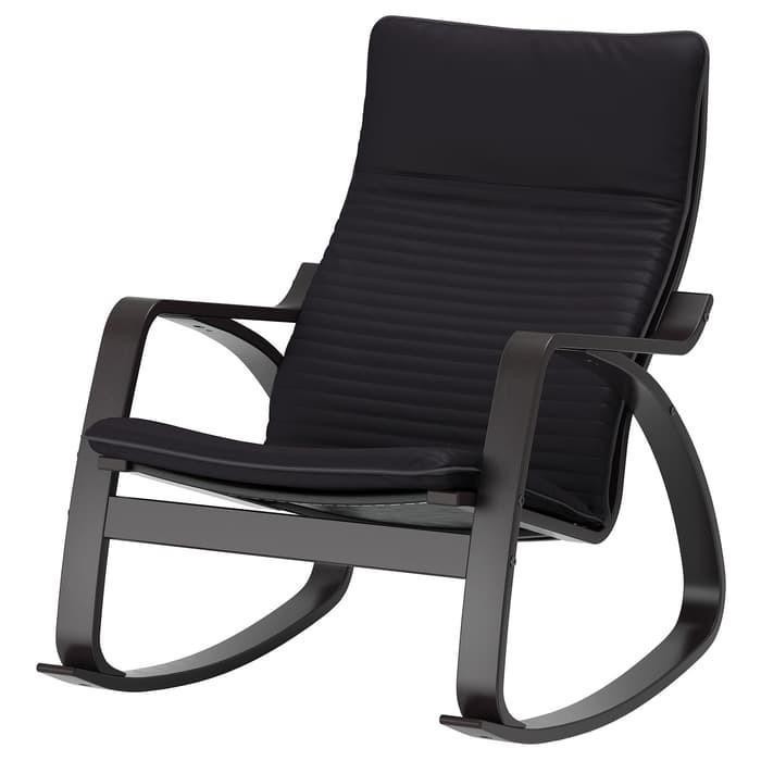 IKEA POANG Kursi goyang hitamcokelat Knisa hitam IKEA POANG Kursi goyang hitamcokelat Knisa hitam