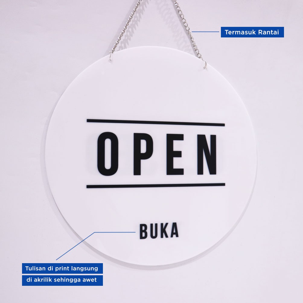 Open Close Gantungan Sign Cafe Signage Toko Open Closed Restoran Papan Board Buka Tutup