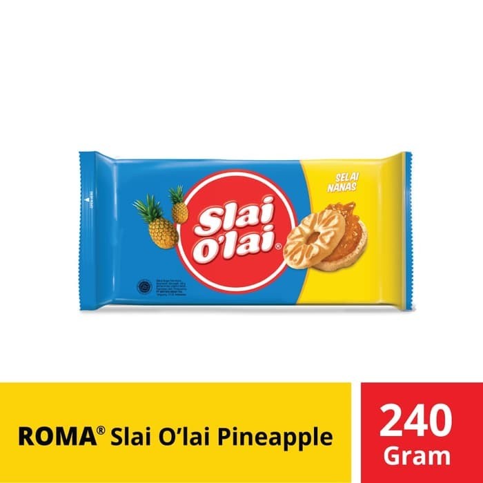 

Wafer-Biskuit- Roma Slai O'Lai Pineapple @240 Gr -Biskuit-Wafer.