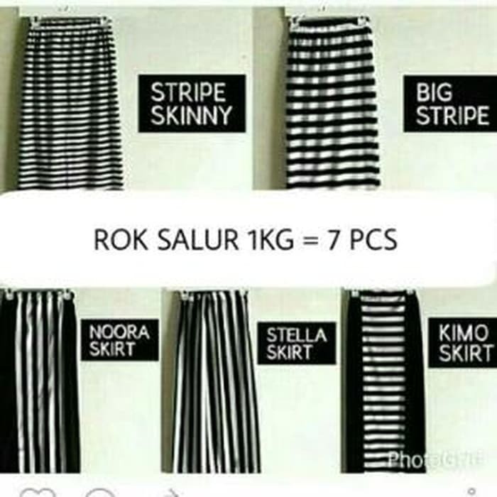 EXLUSIVE Rok Salur strip skirt Stripe Big Noora Stella Kimo TERMURAH