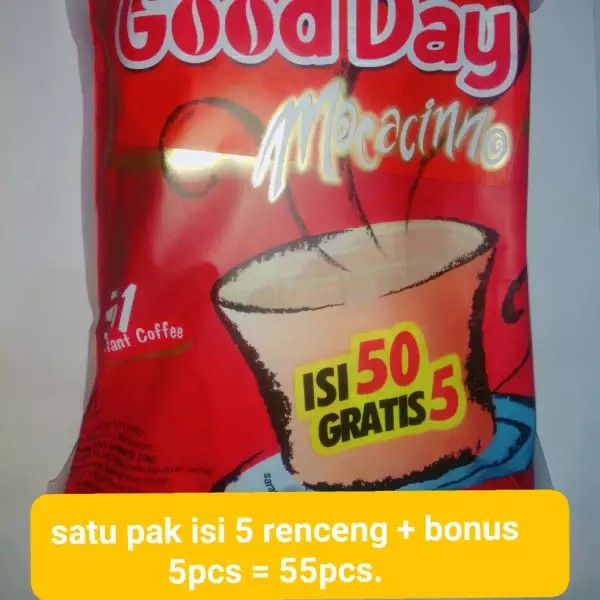 

good day mocacinno satu pak isi 5 renceng