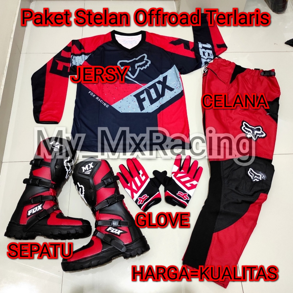 promo stelan offroad FX 16 trail cross sepatu cross jerset trail celana cross tral bonus sarung tangan