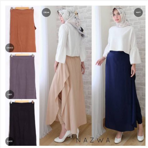 ROK CELANA MUSLIMAH WANITA POLOS CEWEK PANJANG HL