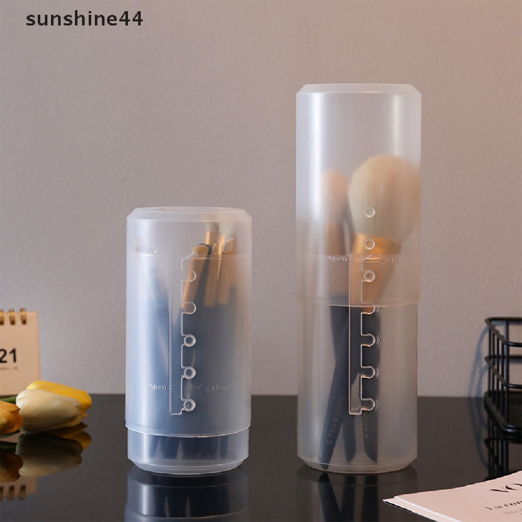 Sunshine Cup Display Organizer Brush Makeup Tinggi Adjustable Bahan PVC Dengan Tutup